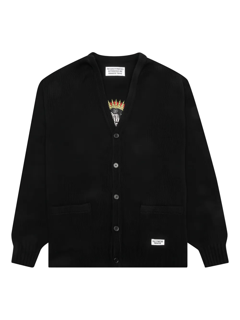 WACKO MARIA cardigan à poche plaquée - Noir