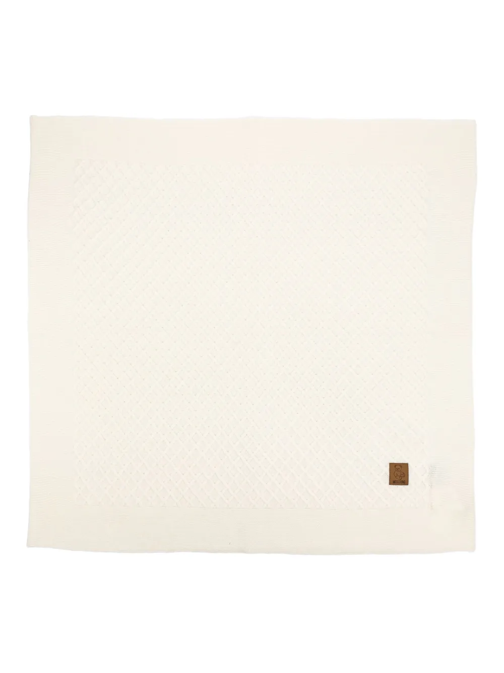 Moschino Kids couverture en laine texturée - Tons neutres