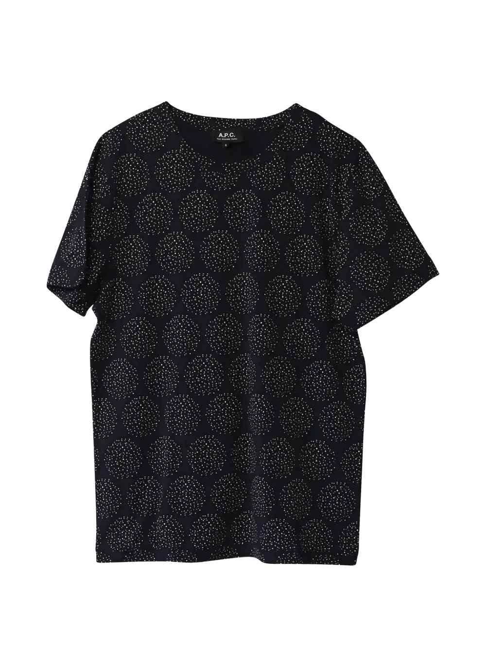 A.P.C. t-shirt à pois et col ras du cou - Noir