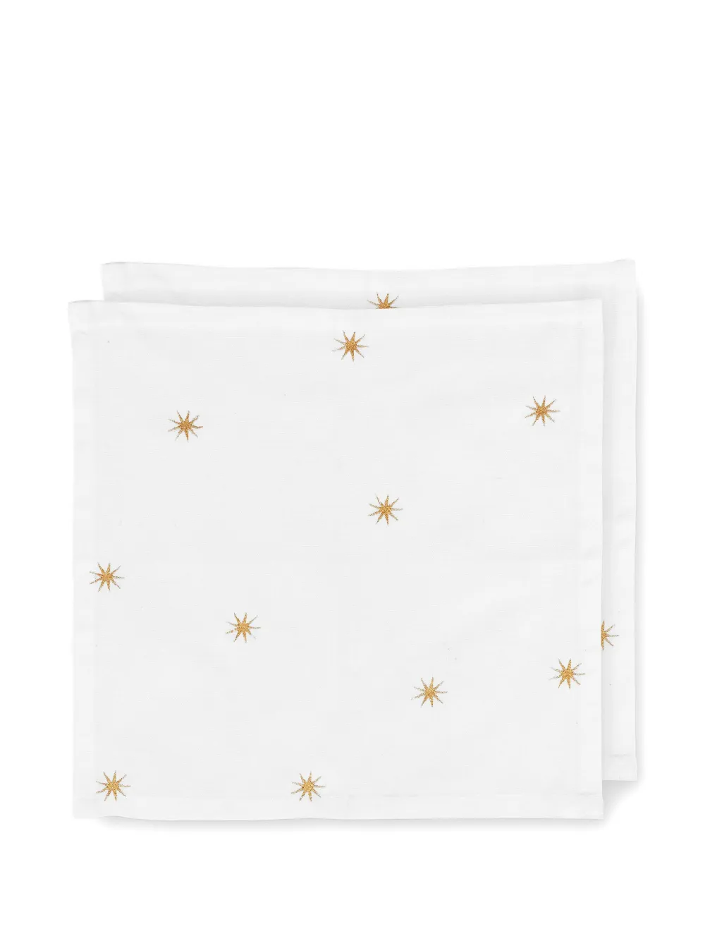 PIP STUDIO lot de deux serviettes à étoiles brodées - Blanc