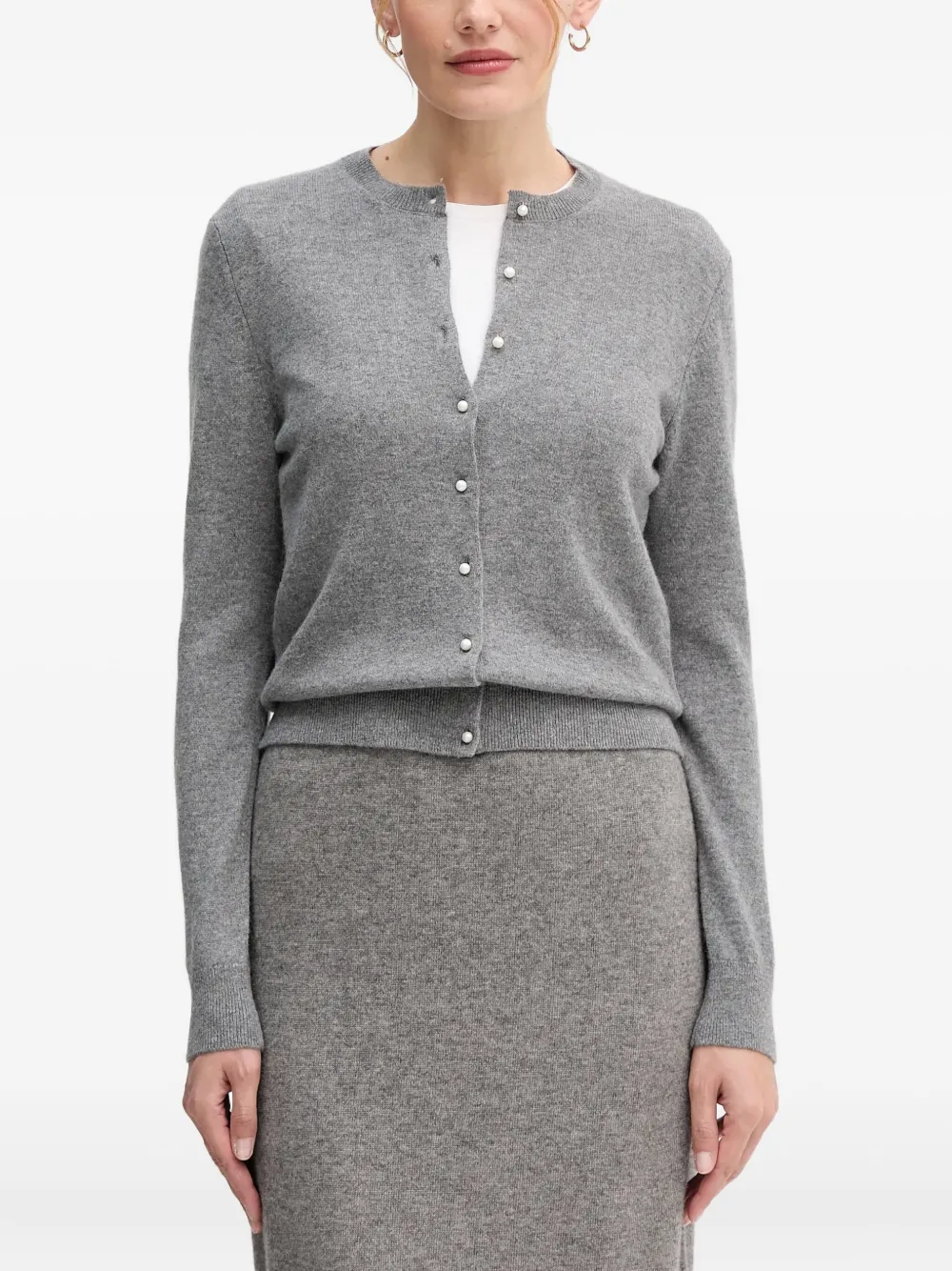 Benetton cardigan à boutonnière - Gris