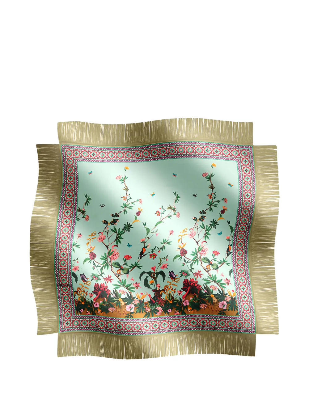 La DoubleJ écharpe réversible à franges - Bleu