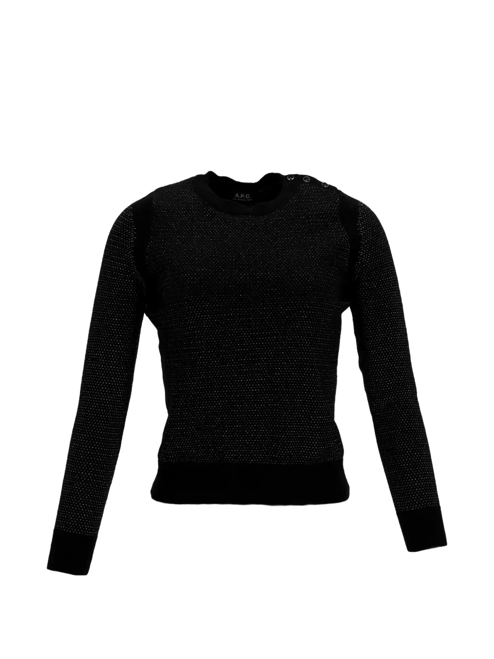 A.P.C. pull pailleté à détail boutonné - Noir