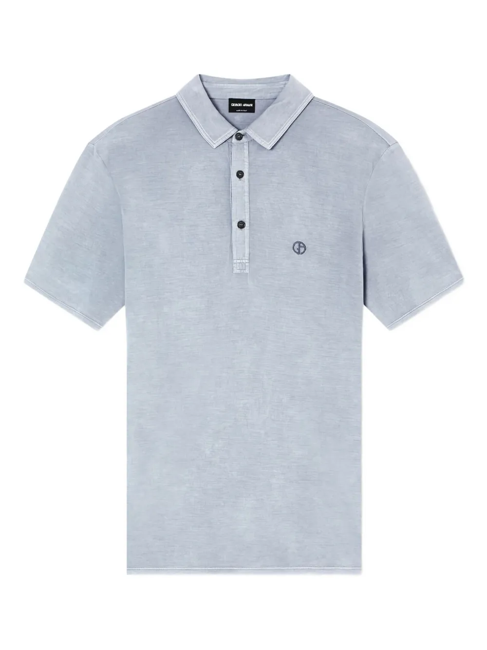 Giorgio Armani polo à logo brodé - Bleu
