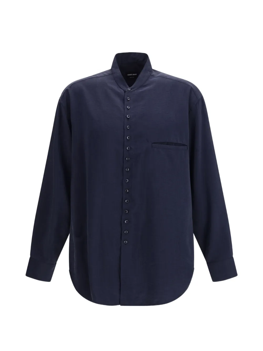 Giorgio Armani band-collar shirt - Bleu
