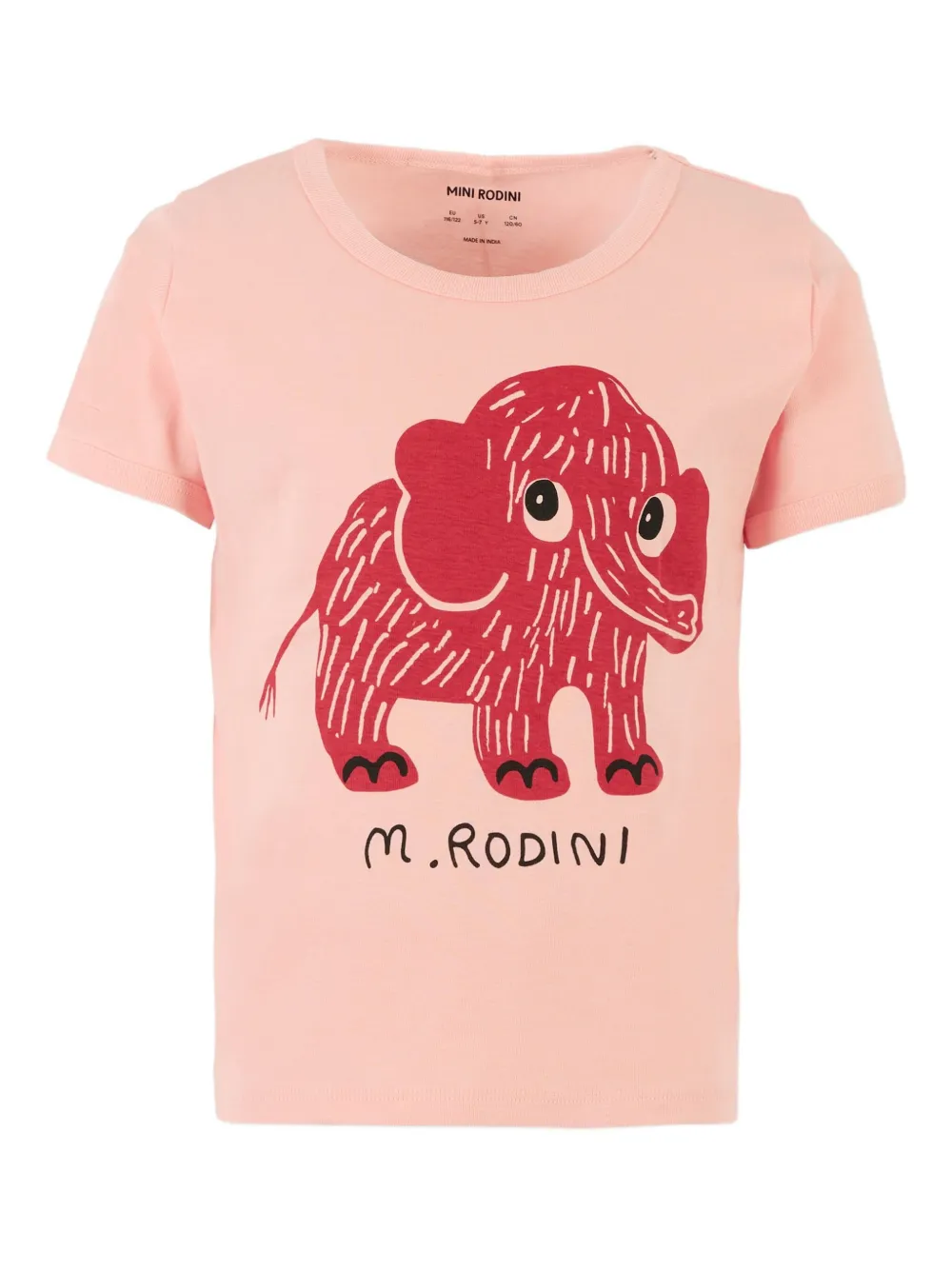 Mini Rodini t-shirt en coton à imprimé éléphant - Rose