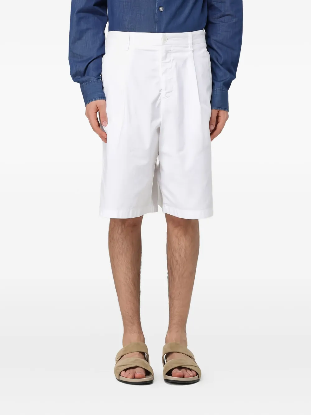 Giorgio Armani short à design plissé - Blanc