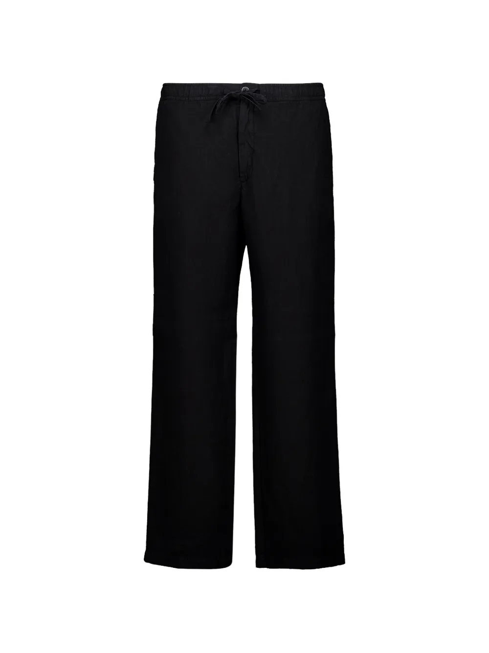 120% Lino pantalon à lien de resserrage - Noir