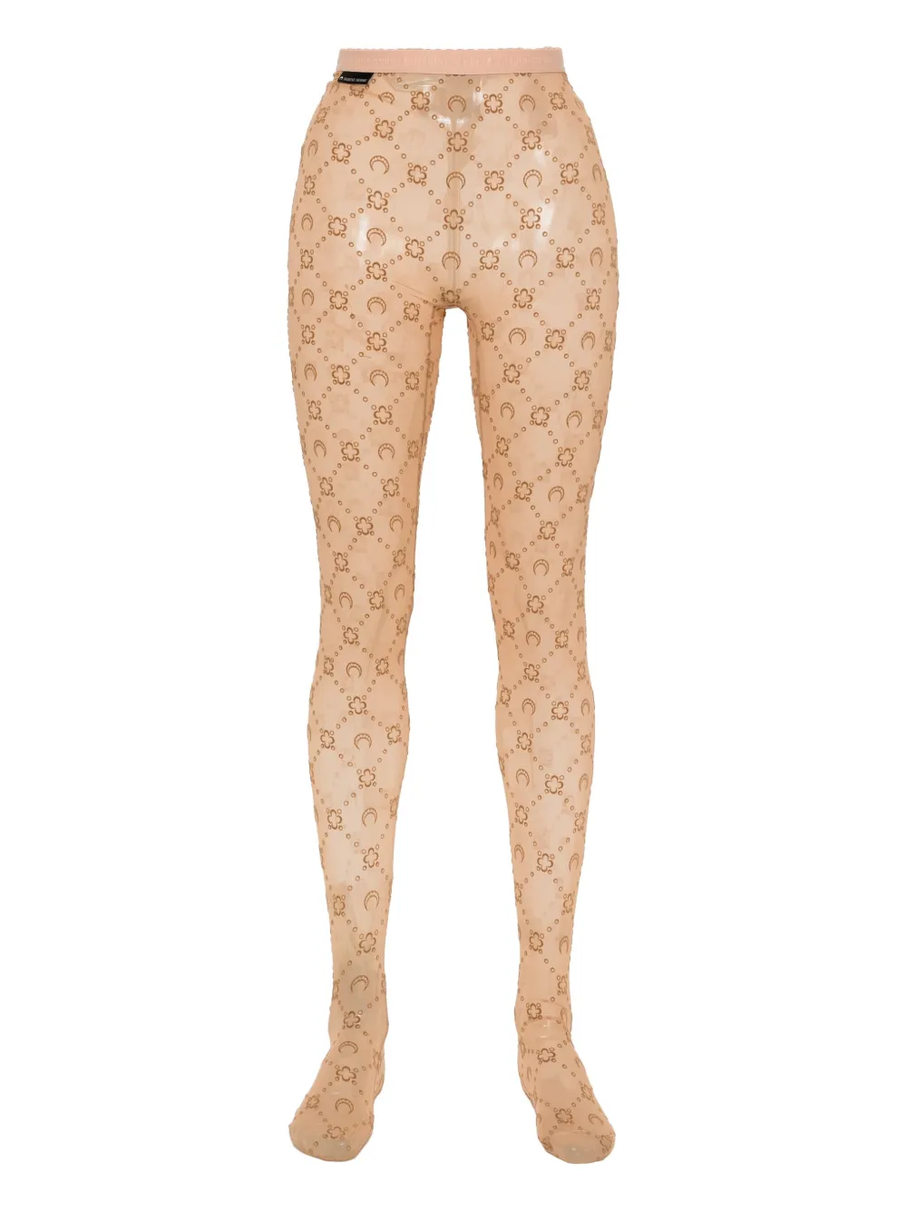 Marine Serre collants à motif monogrammé - Marron
