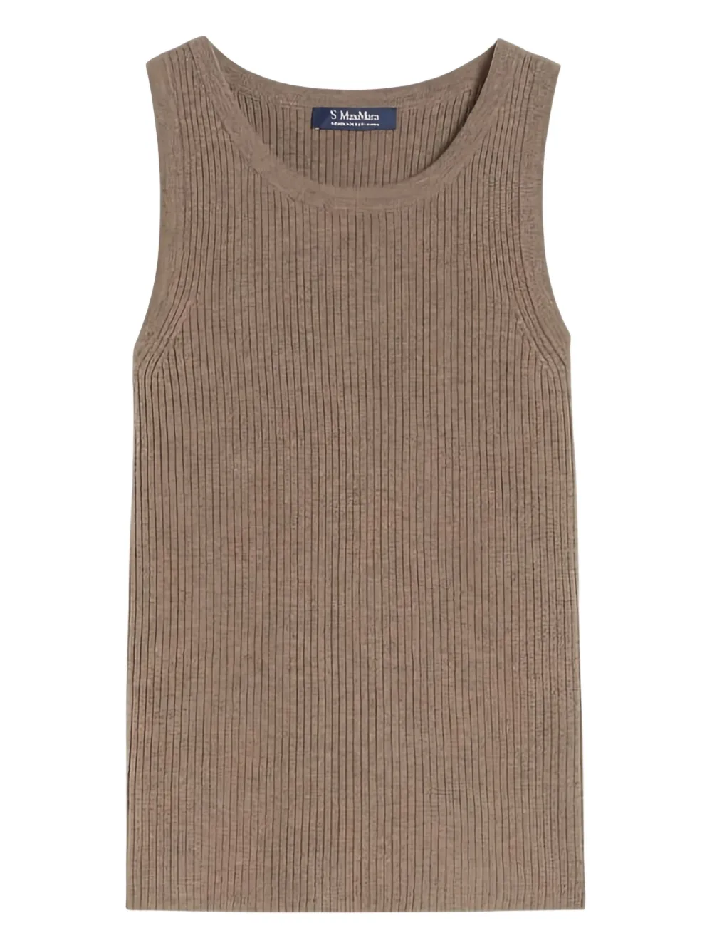 'S Max Mara haut côtelé à col rond - Tons neutres
