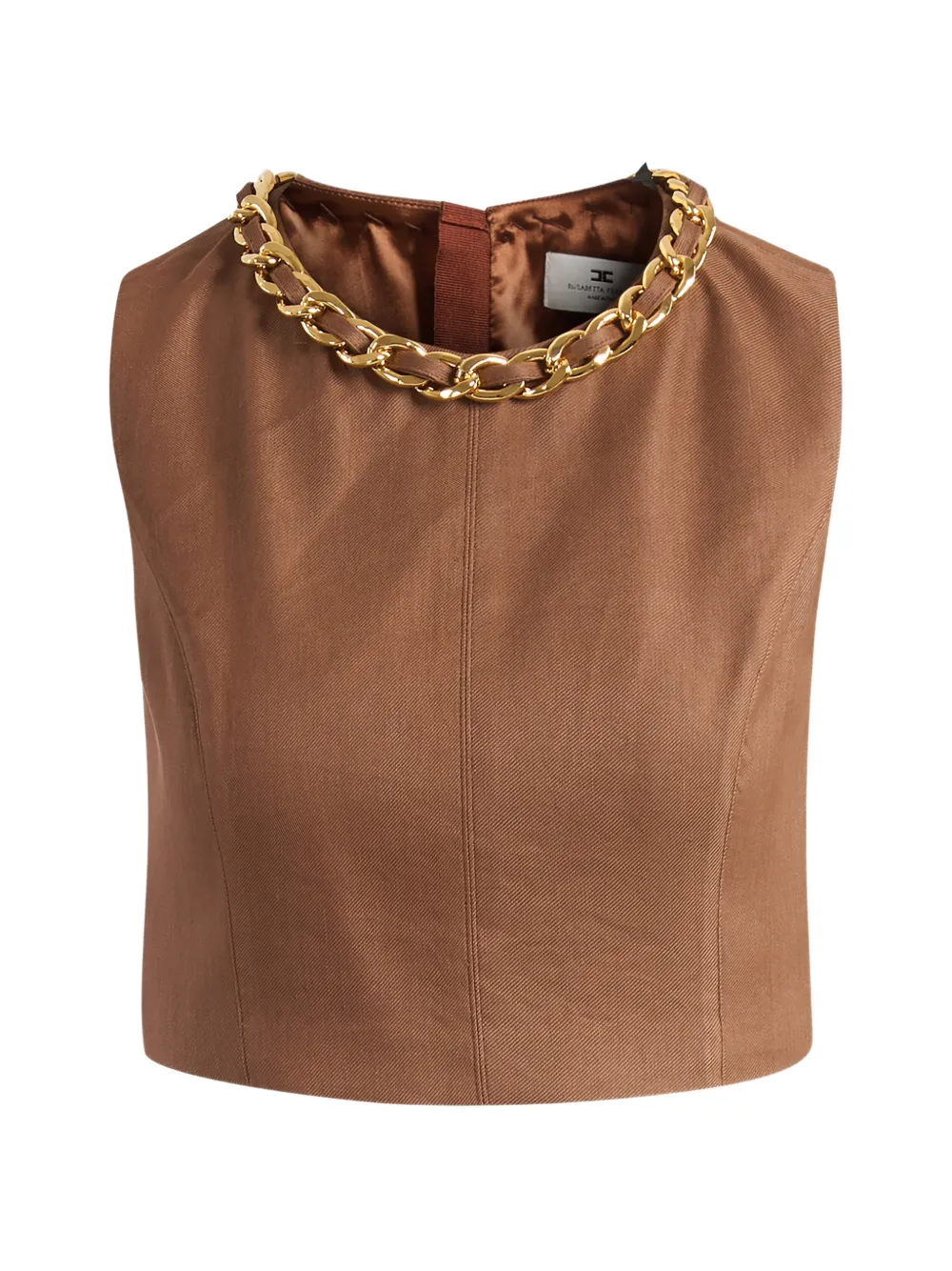 Elisabetta Franchi chain-collar top - Marron