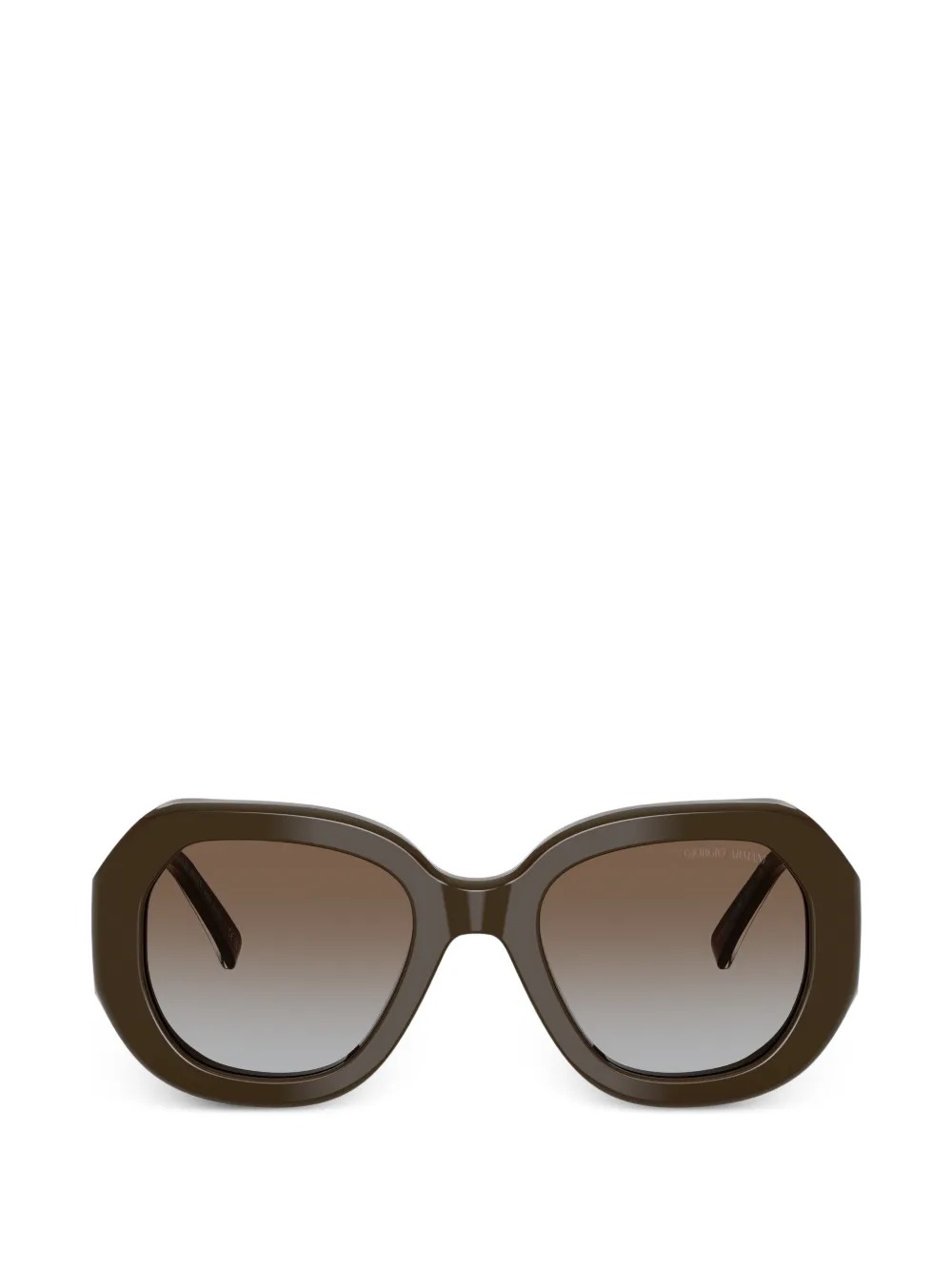 Giorgio Armani lunettes de soleil à monture géométrique - Marron