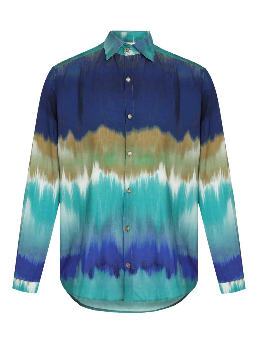 Amir Slama chemise boutonnée à imprimé tie dye - Bleu