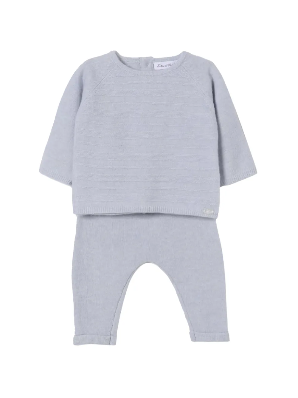 Tartine Et Chocolat ensemble haut-pantalon en maille nervurée - Bleu