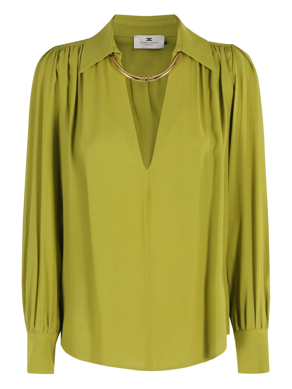 Elisabetta Franchi blouse à col pointu - Vert