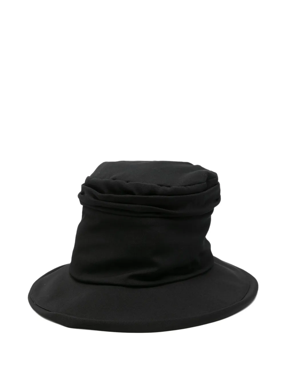 Yohji Yamamoto chapeau à fronces - Noir