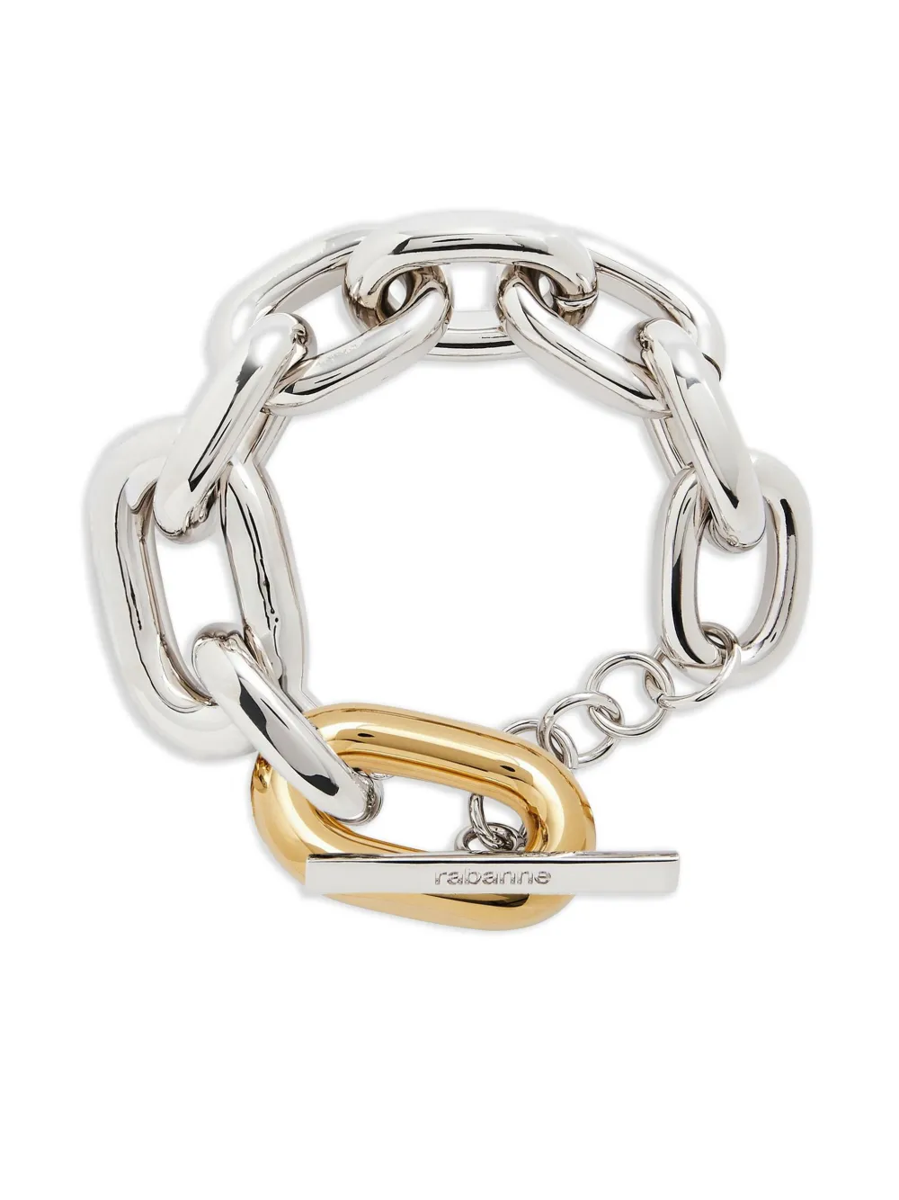 Rabanne bracelet en chaîne à design ovale - Argent