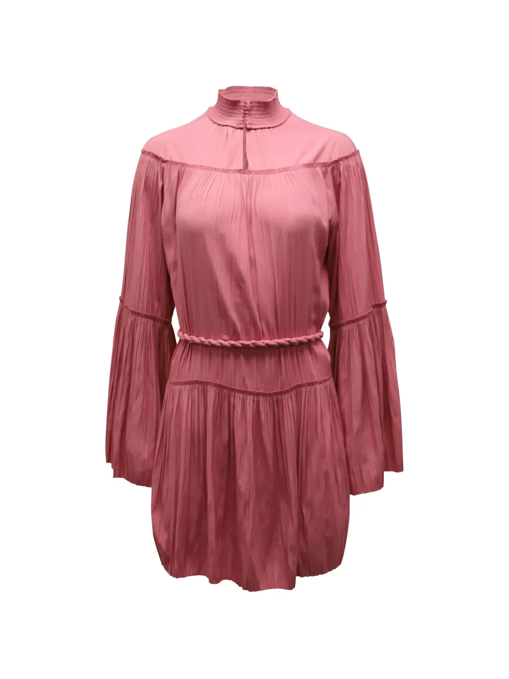 A.L.C. robe courte plissée à manches longues - Rose
