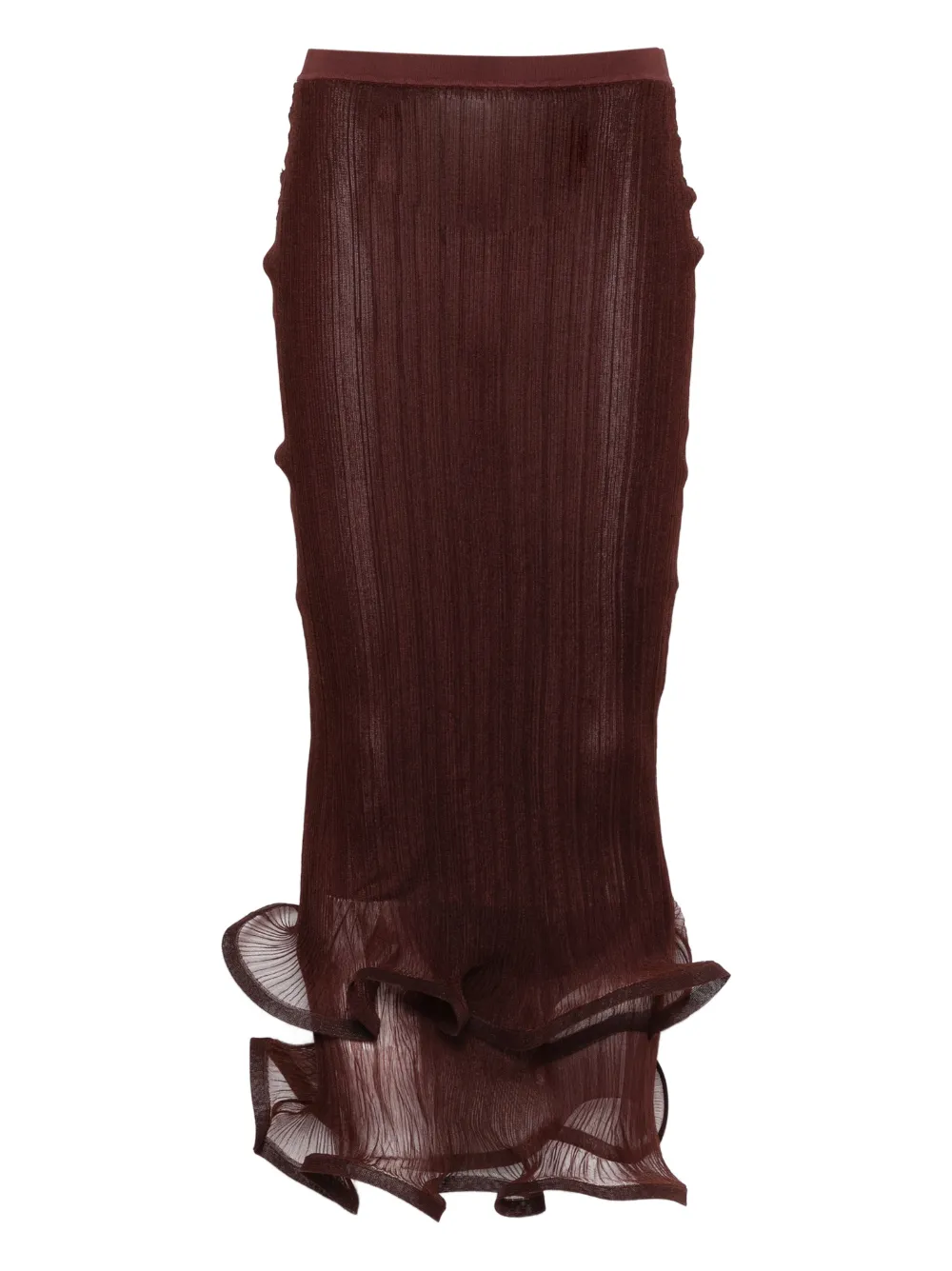 Simkhai jupe mi-longue à volants - Marron