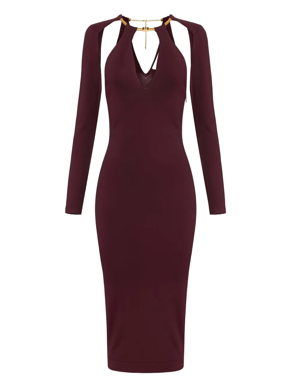 Elisabetta Franchi robe mi-longue à ornements - Rouge