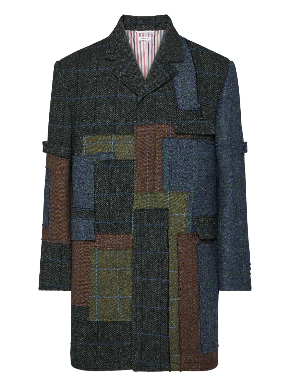 Thom Browne manteau à design patchwork - Vert