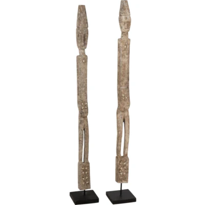 J-Line figuur op voet kali albasia 120 cm 2 assorti | 2 stuks