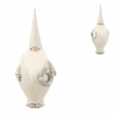 J-Line beeld kerstman gnome 25 cm 2 assorti | 8 stuks