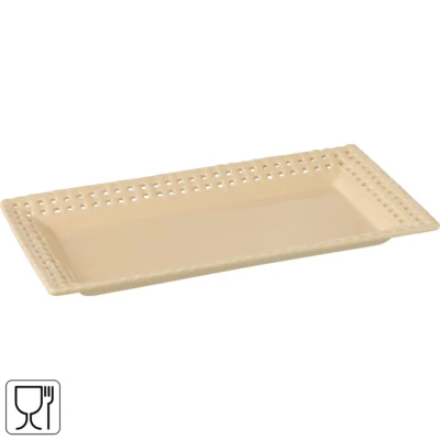 J-Line bord rechthoekig perzik 32 cm | 6 stuks