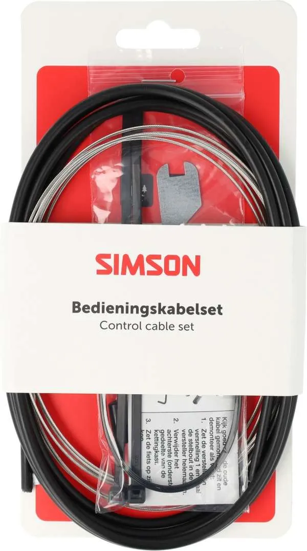 Simson versnellingskabelset shimano nexus 4/7/8 zwart rvs