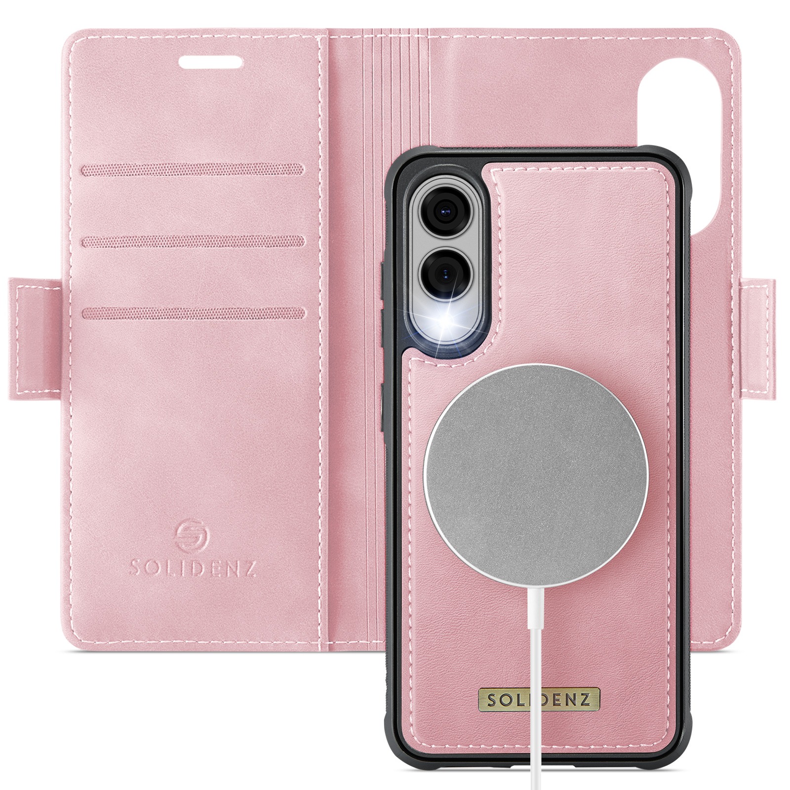 Solidenz 2-in-1 MagSafe Wallet Case voor Samsung Galaxy S25 Edge - Roze