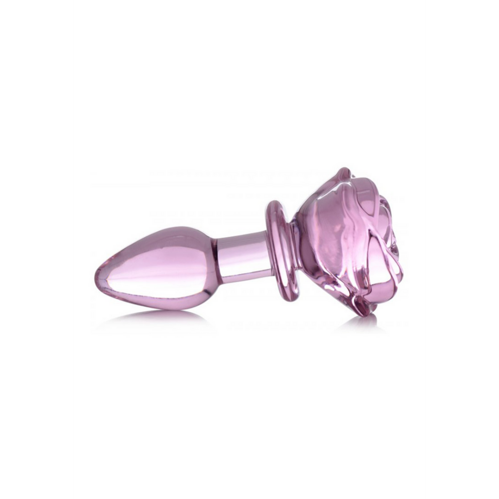 Roze Roos - Glazen Butt Plug - Klein