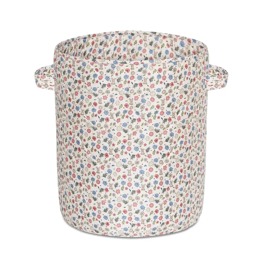 Gewatteerde Opbergmand Flowers - Groot Ø 40 cm