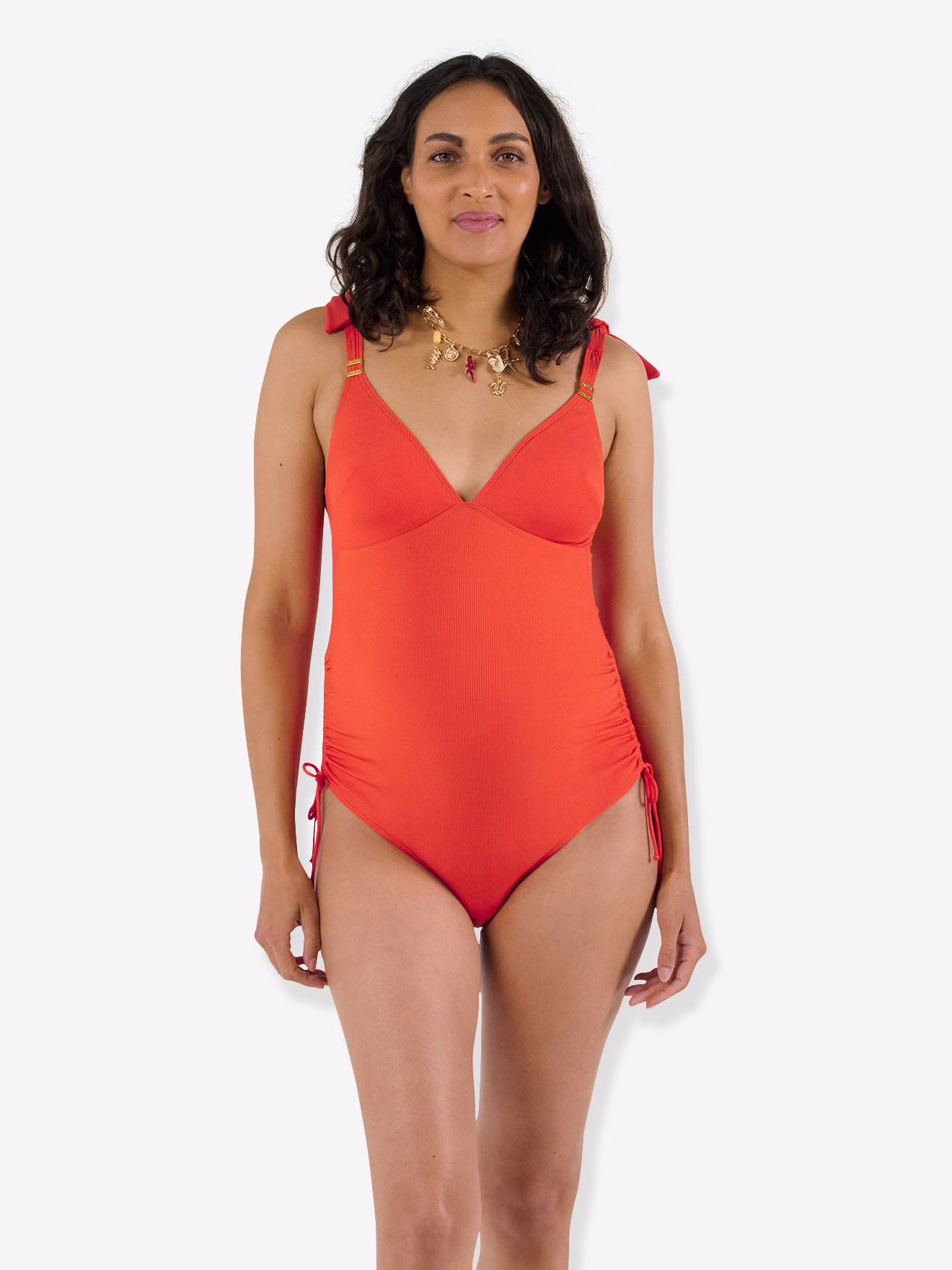 Zwangerschapsbadpak Porto Vecchio CACHE-COEUR sinaasappel