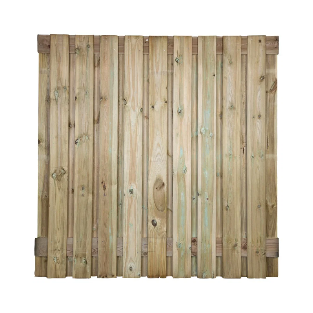 Minimale besteding! Grenen scherm Bois 21 planks/15 mm RVS geschroefd 180x180 cm Betonschutting Constructie Gardenlux - Gardenlux