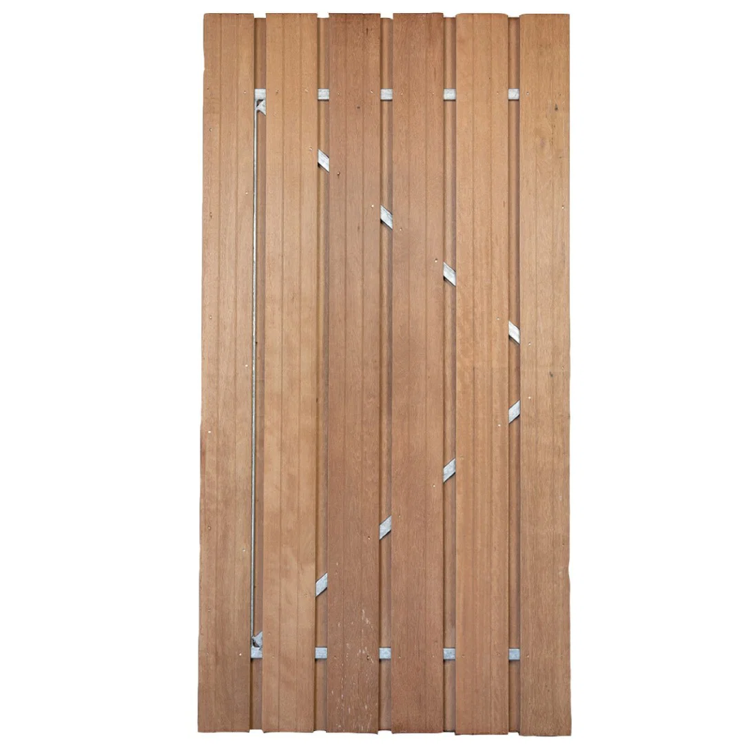 Minimale besteding! Hardhouten deur met verstelbaar stalen frame 100x180 cm Betonschutting Constructie Gardenlux - Gardenlux