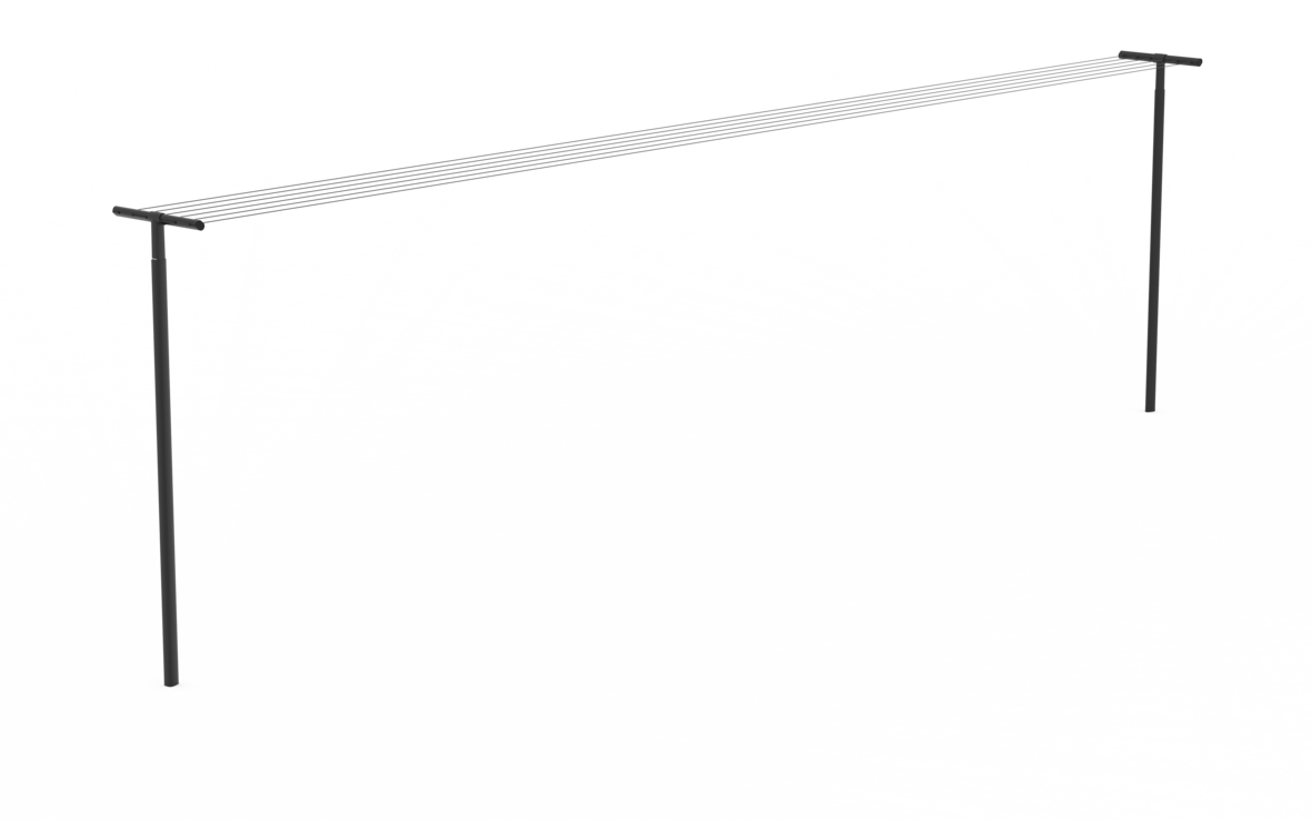 Brabantia HangOut waslijn met palen, 50 meter black