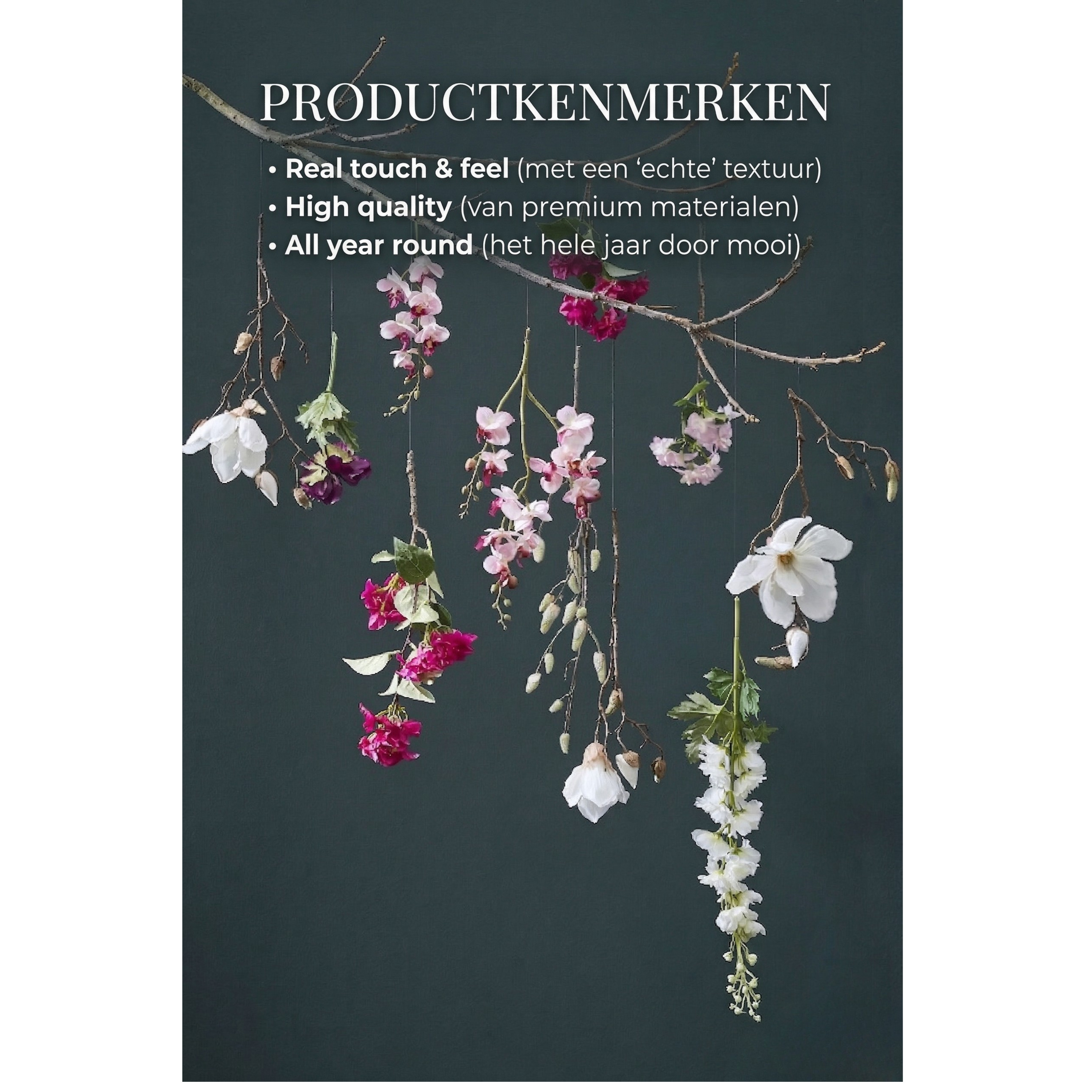 Mica Decorations Kunstbloemen - magnolia tree - roze - 80 cm - siertakken - boeket