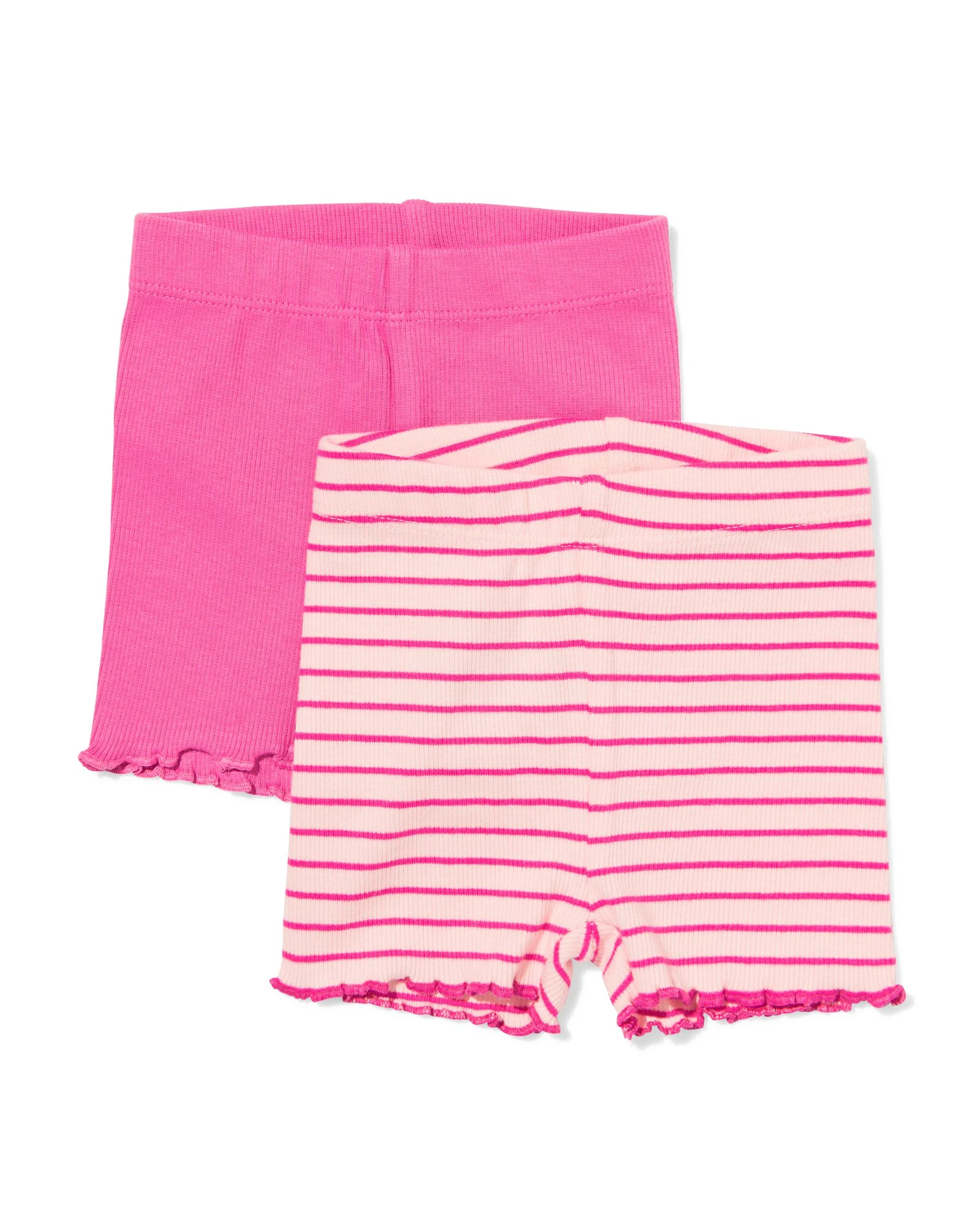 HEMA HEMA Babyleggings Rib Strepen - 2 Stuks Roze (roze)