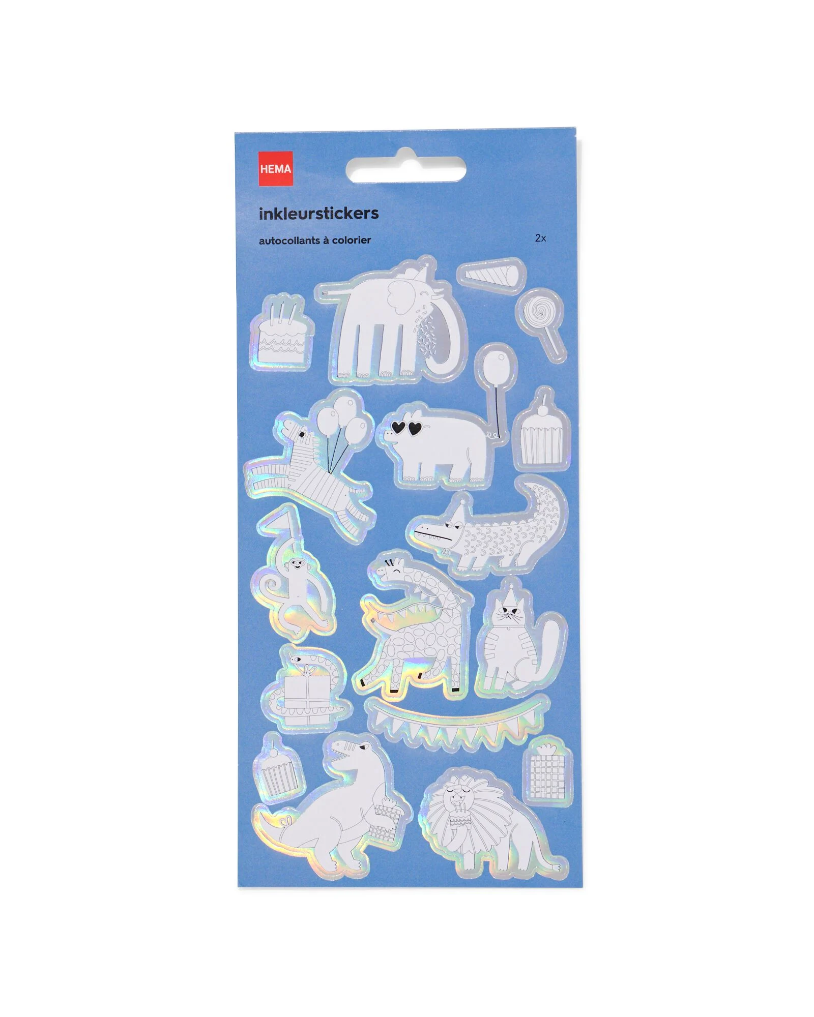HEMA HEMA Inkleurstickers Feestdieren - 2 Stuks