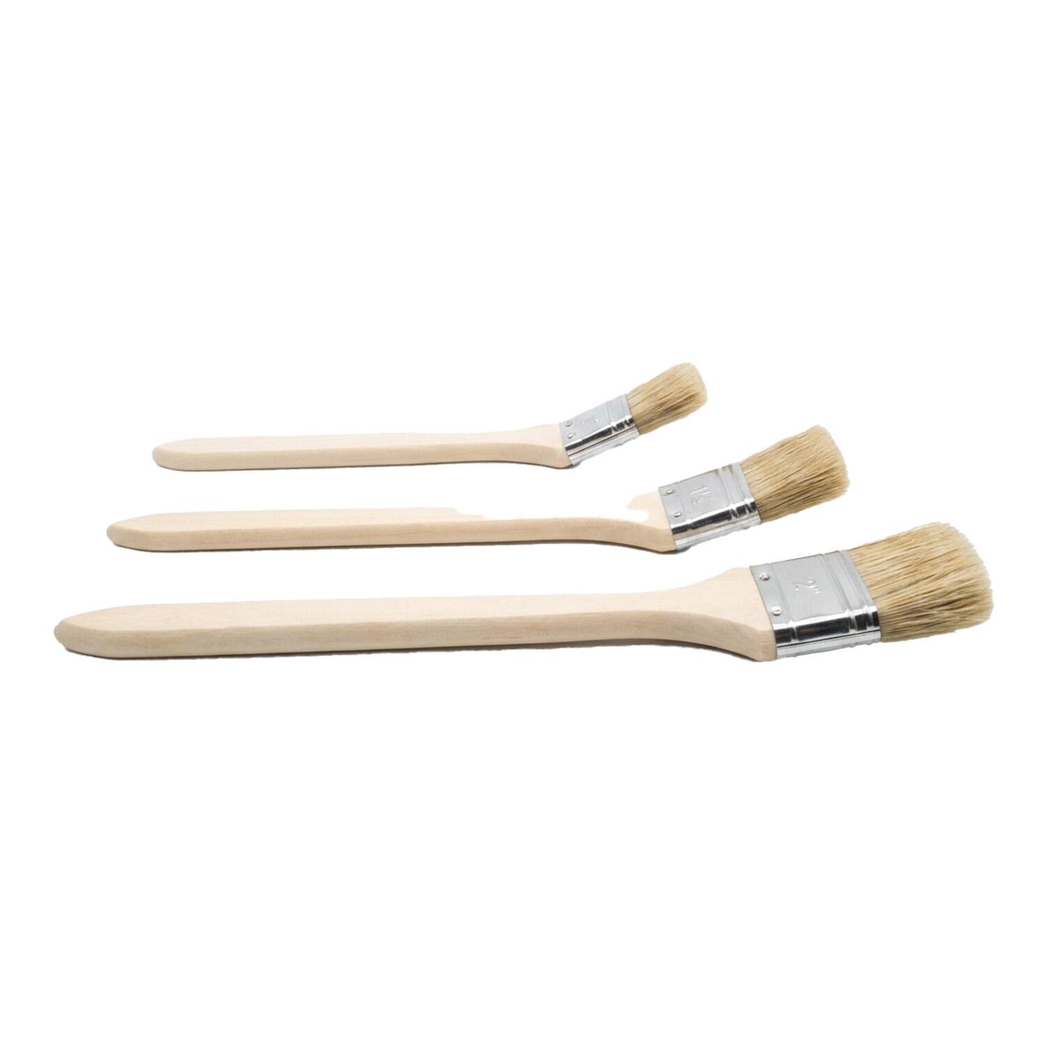 FX Tools Verfkwasten set - 3 delig - platte lange steel kwasten - B25/37/50 mm - Steel 41 cm