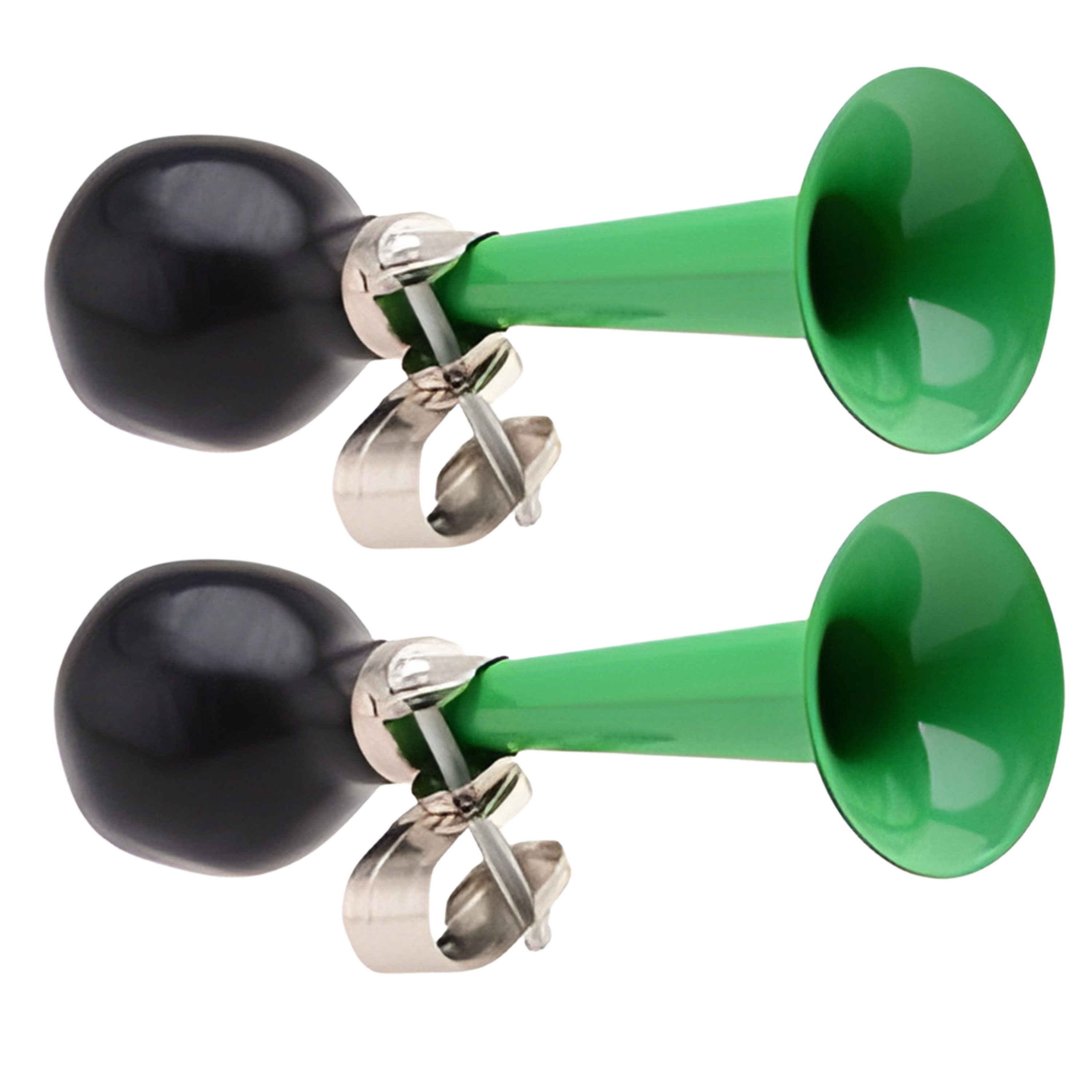 Johntoy fiets toeter - 2x - metaal - groen - Kinderen - Kinderfiets -