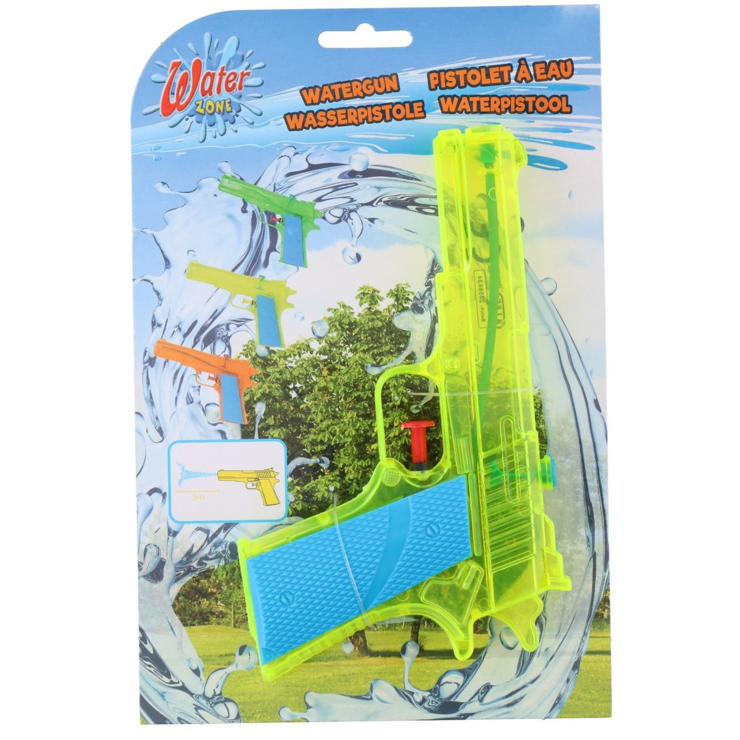 Eddy Toys Waterpistolen - waterpistool - geel - 18 cm - kinderen -
