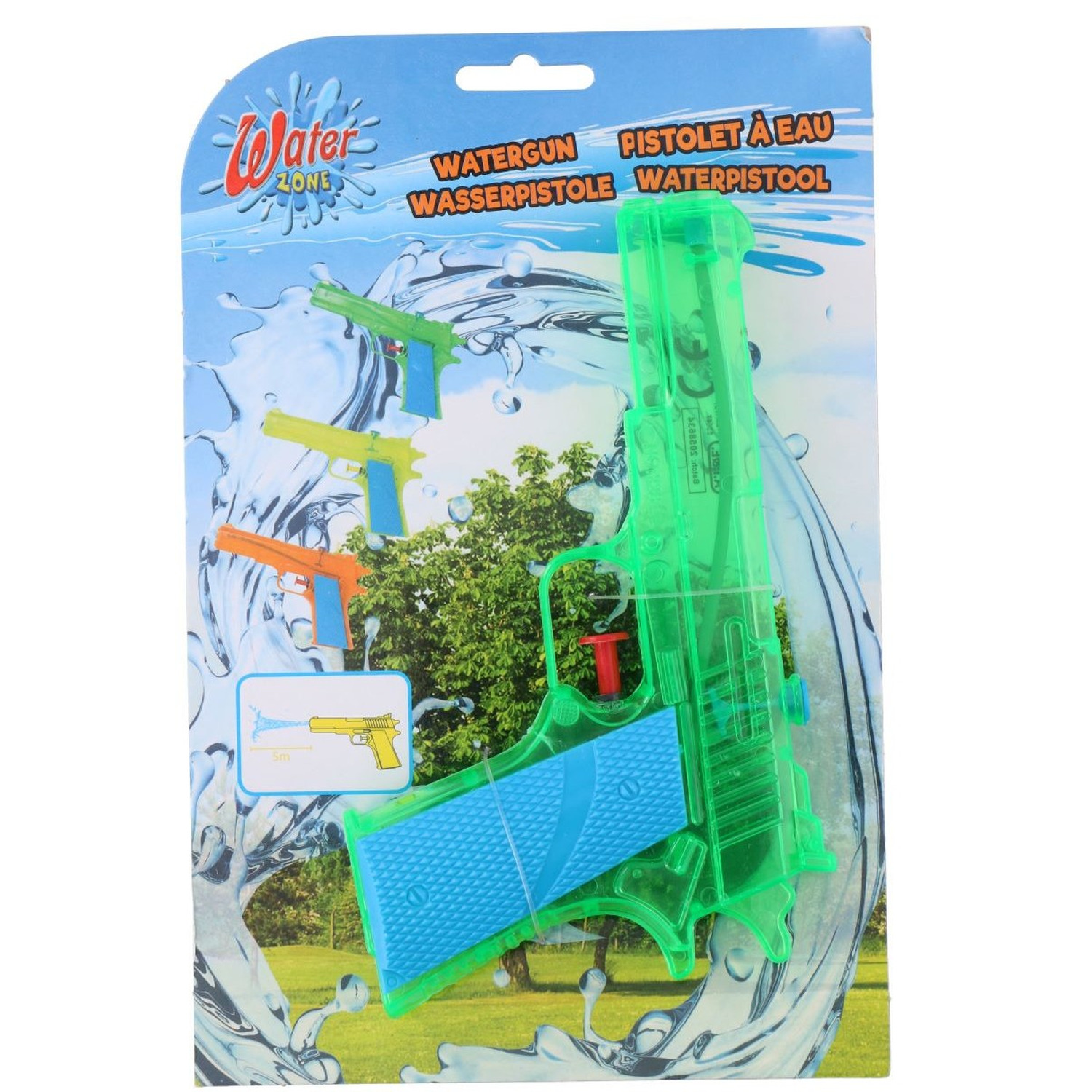 Eddy Toys Waterpistolen - waterpistool - groen - 18 cm - kinderen -