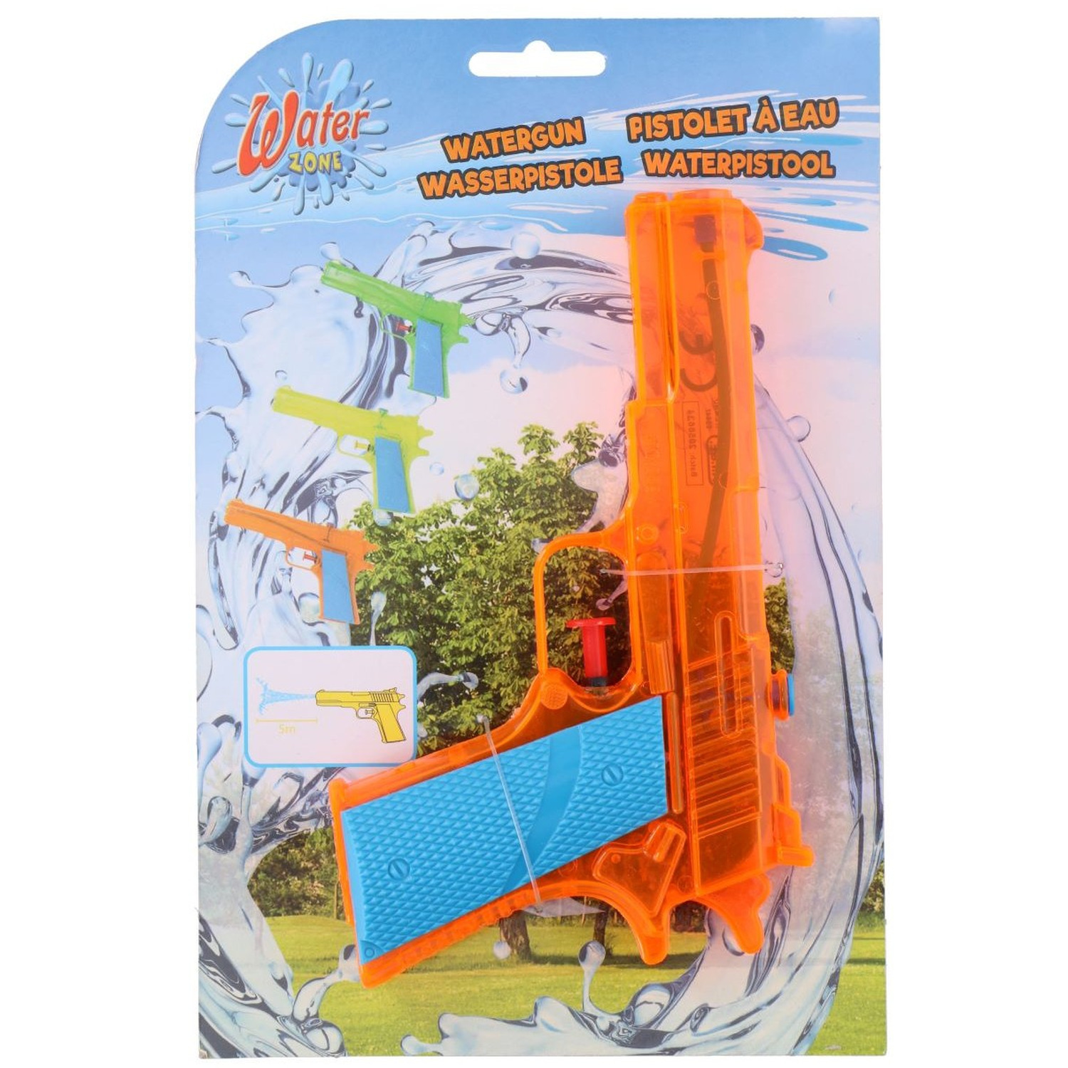 Eddy Toys Waterpistolen - waterpistool - oranje - 18 cm - kinderen -