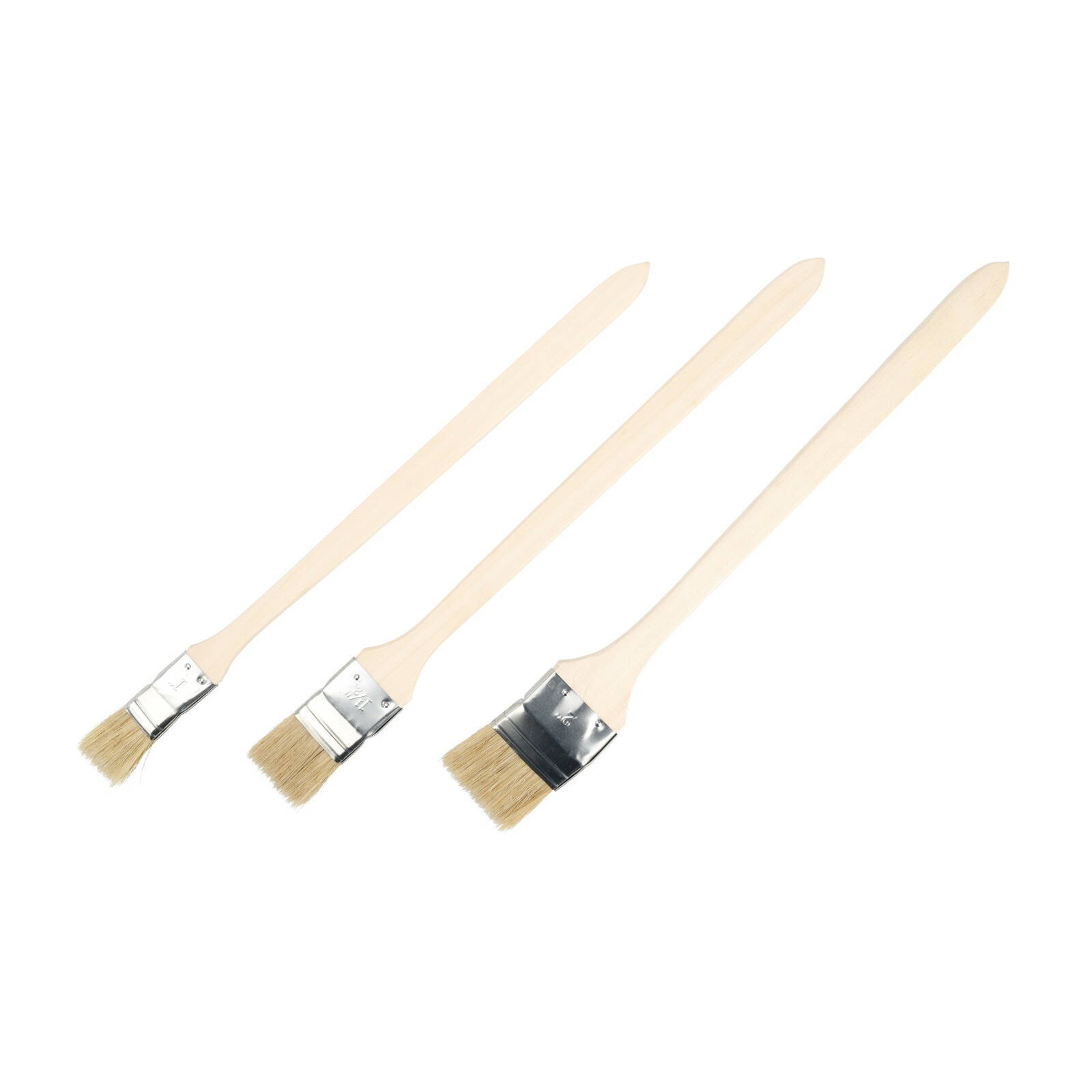 FX Tools Verfkwasten set - 3 delig - platte lange steel - 25/37/50 mm -