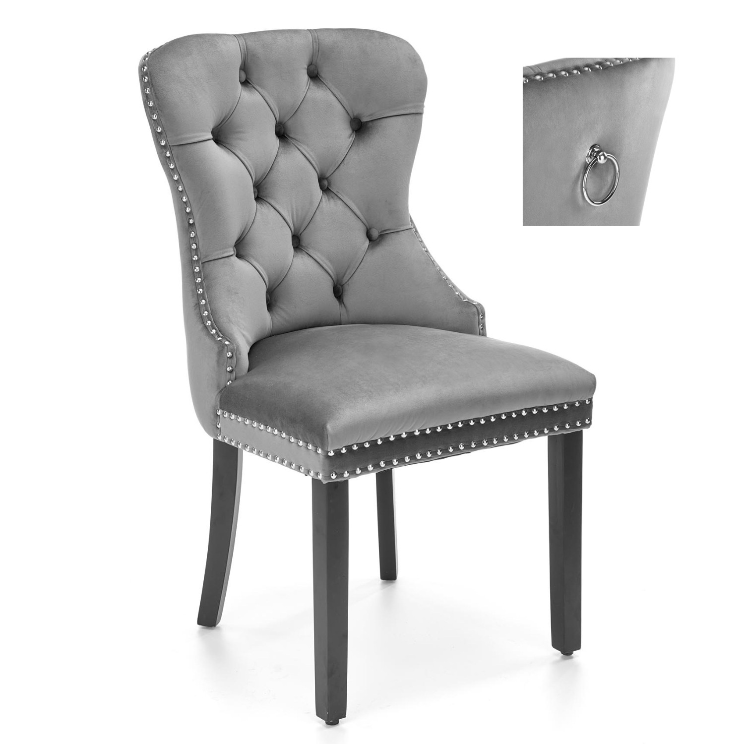 Eetkamerstoel Miya in Grijs/Zwart