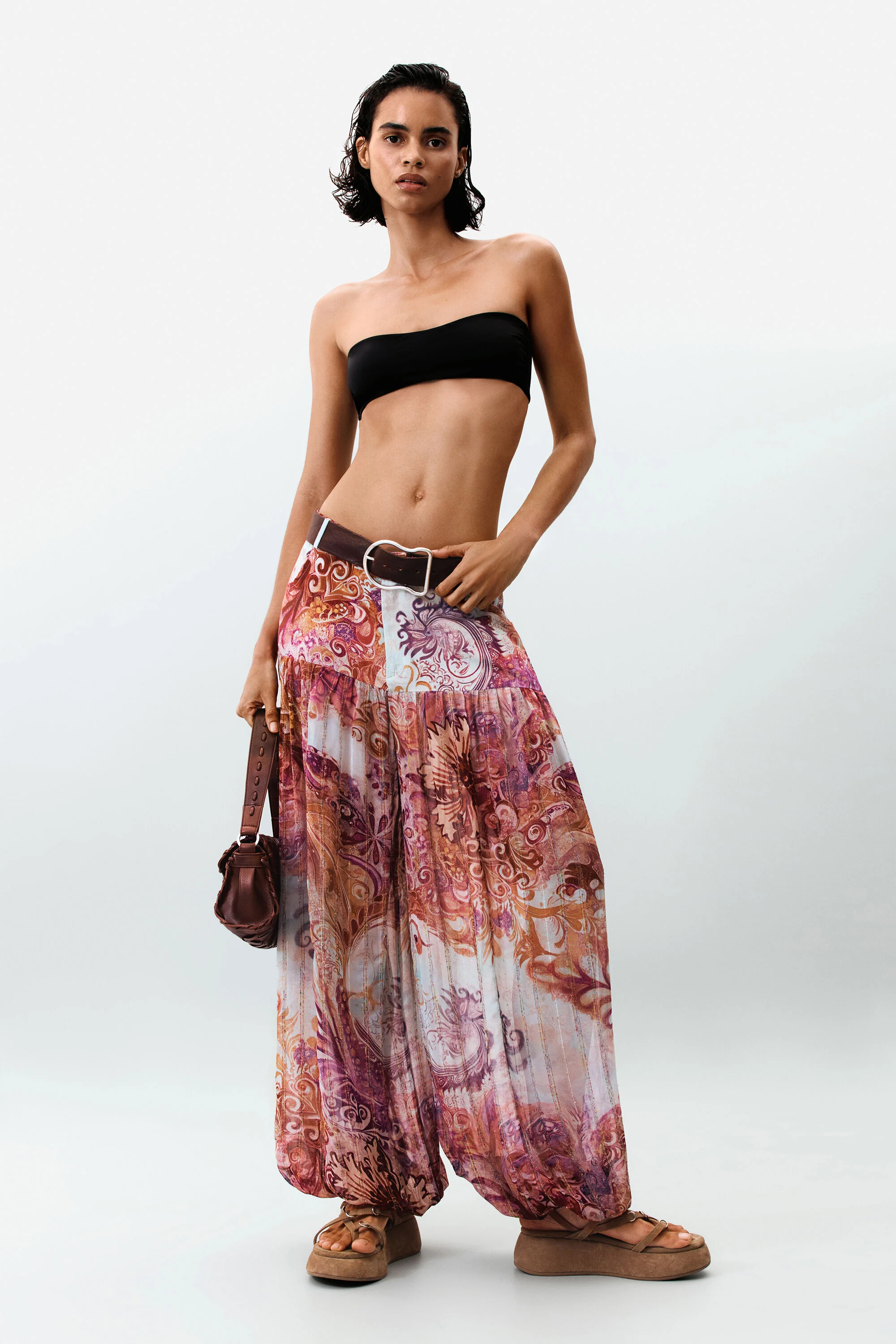 Desigual, Ballonbroek met print, Rood, XS