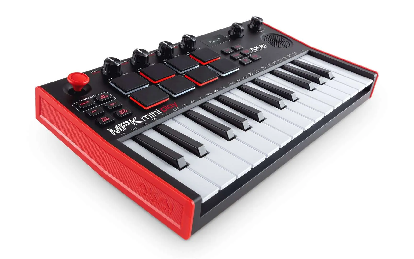 AKAI MPK Mini Play MK3 Bedieningstoetsenbord Regelaar MIDI USB Zwart, Rood