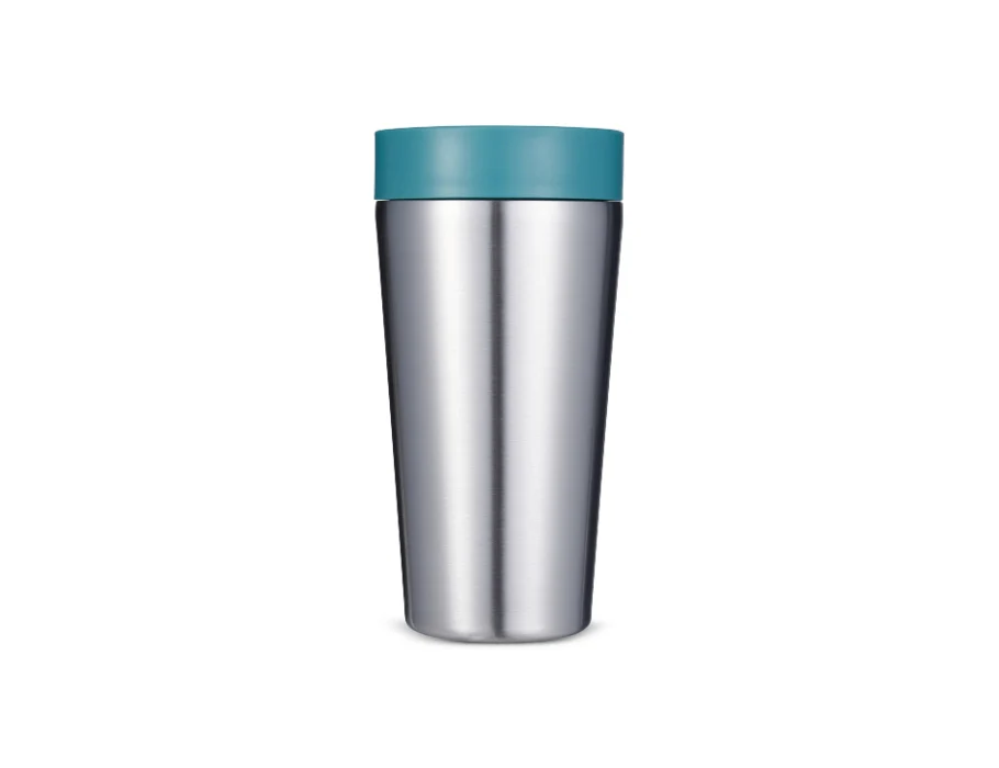 Circular&Co. Koffiebeker - rvs - grijs/groen - 340 ml