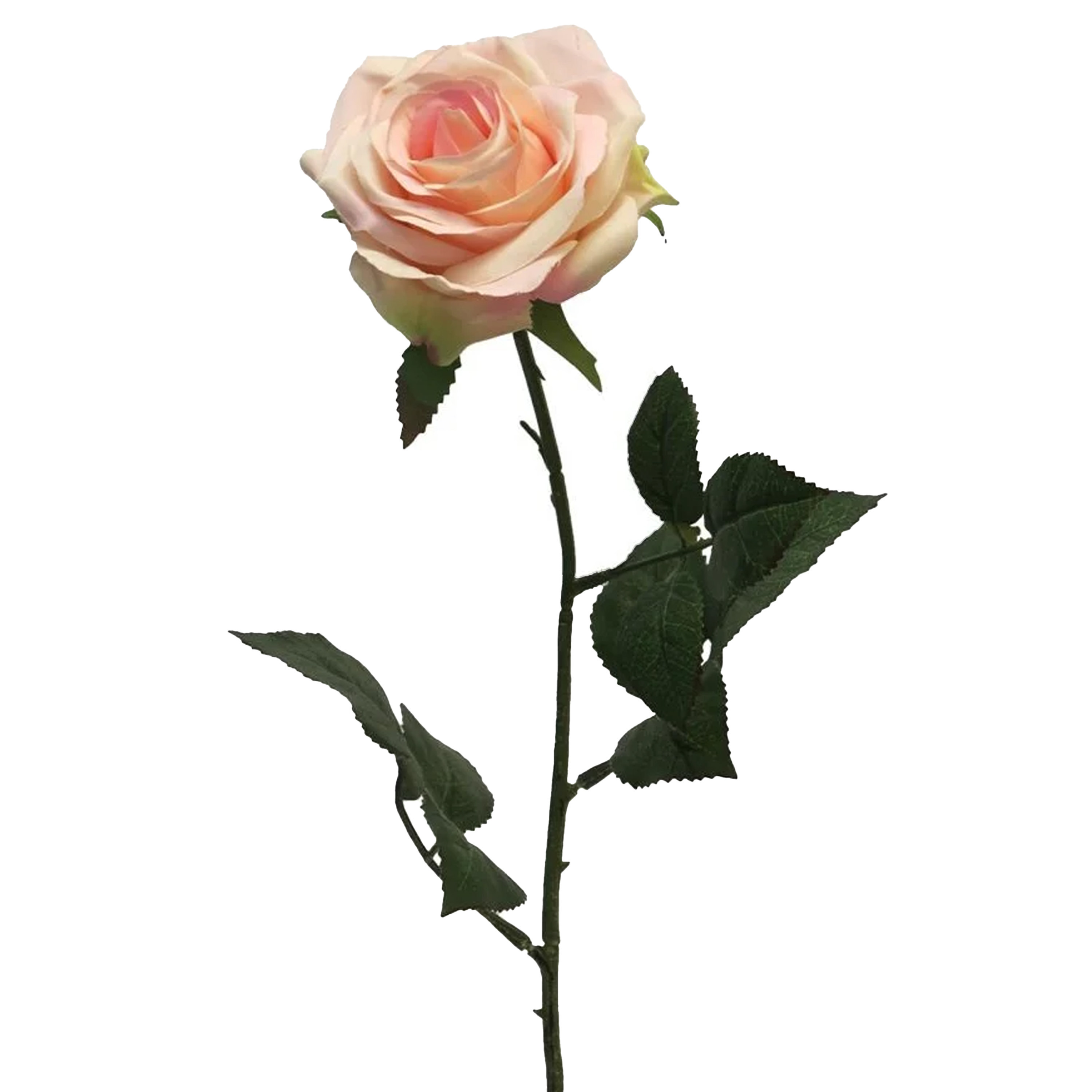 Bellatio Design Kunstbloem Roos Dijon - 64cm - lichtroze - rozen -